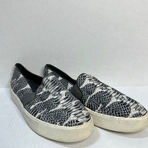 VINCE. snake embossed leather slip on casual sneakers 9.5
